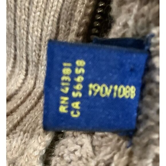 Set of 2 Ralph Lauren Cable Knit Sweaters Men XXL Camel 1/4 Zip & Blue Pullover - Picture 11 of 13